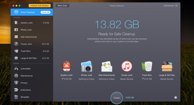 Disk space cleanup mac